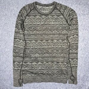Lululemon‎ Rest Less Pullover Long Sleeve Top Thumbholes Geometric Print Warm